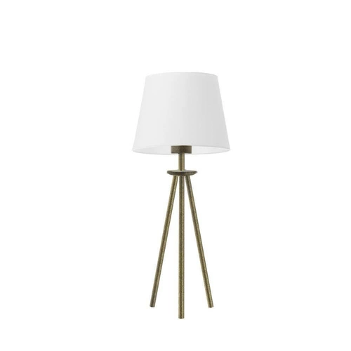 Lampka nocna BERGEN biała ze złotą podstawą, nowoczesna lampa stołowa do sypialni LYSNE