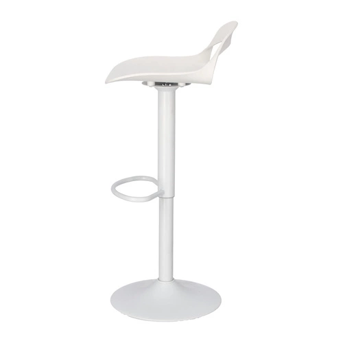 Hoker z oparciem regulowany Nest Simplet biały nowoczesny do kuchni wyspy lub baru