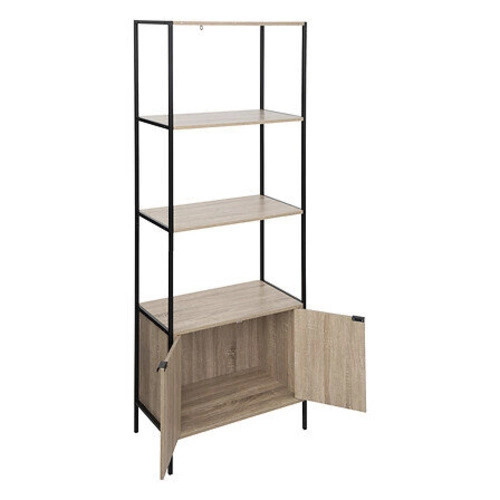 Regał na książki loftowy Aliaj 5five simply smart dąb naturalny z szafką i półkami 68x176 cm