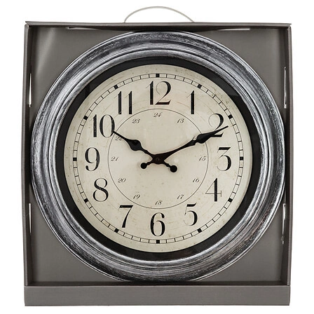 Zegar ścienny Moldi Atmosphera szary 40 cm cichy rustykalny do salonu