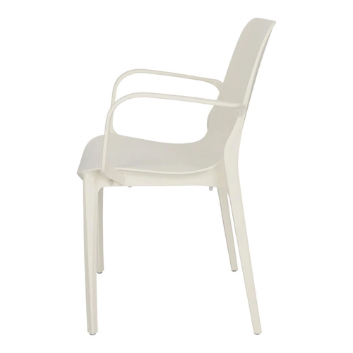 Krzesło ogrodowe Ginevra SCAB Design białe z podłokietnikami, sztaplowane, nowoczesne tworzywo
