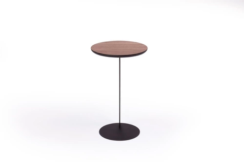 Stolik kawowy ODEN okrągły nowoczesny loftowy orzech amerykański 30 cm do salonu NORDIFRA