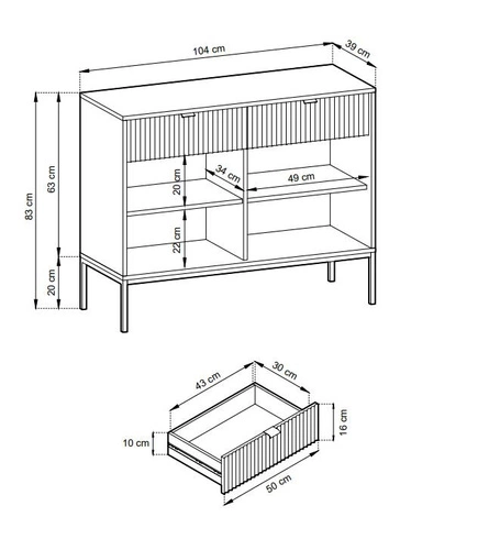 Zestaw mebli do sypialni biały/złoty Delicious ryflowane fronty