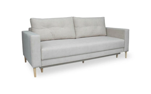 Sofa rozkładana z funkcją spania Lara Intesi beżowa 3 osobowa skandynawska do salonu z pojemnikiem