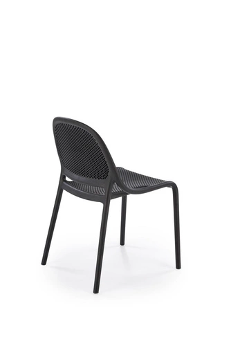 Krzesło Lynette czarne nowoczesne do jadalni i kuchni sztaplowane z polipropylenu Intesi