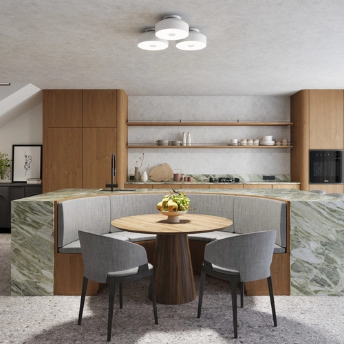 Plafon sufitowy OMIQ biały okrągły nowoczesny do salonu i sypialni SOLLUX 30 cm