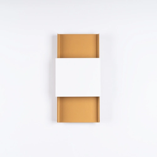 Nowoczesny kinkiet ścienny DURLIN złoty i biały SOLLUX LIGHTING do salonu i sypialni 40 cm