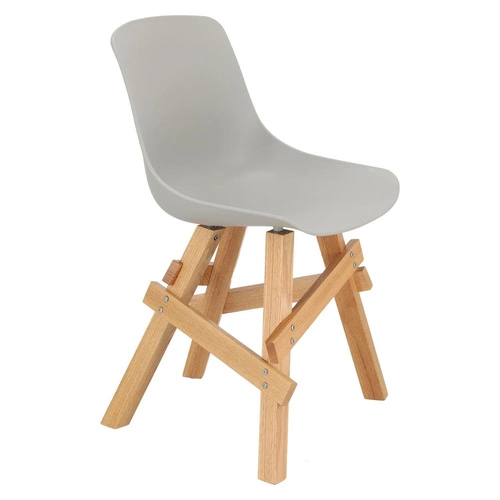 Krzesło do jadalni i kuchni Rail Intesi szare nowoczesne drewniane nogi skandynawskie