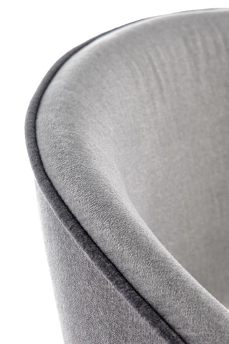 Krzesło do jadalni Blanche tapicerowane welur szare z podłokietnikami skandynawskie dąb Intesi