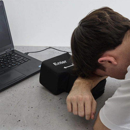 Intesi duży przycisk antystresowy klawisz Enter USB do biura, miękki gadżet komputerowy czarny