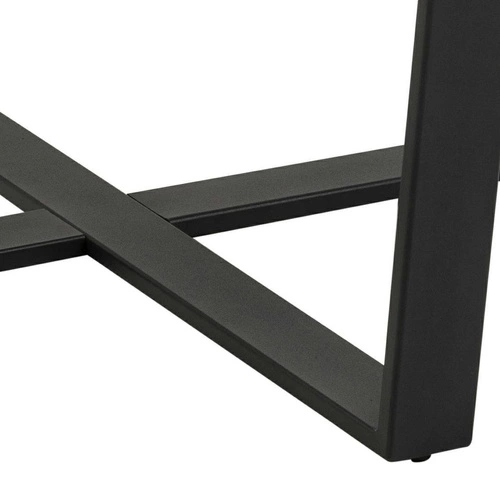 Stół okrągły do jadalni Amble glamour brązowy z czarną metalową podstawą 110 cm Actona