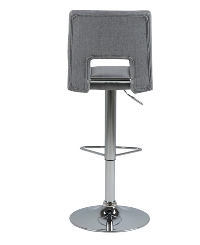Hoker Sylvia szary tapicerowany z oparciem, regulowany, obrotowy do kuchni i wyspy nowoczesny Actona