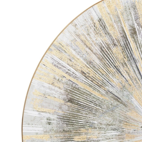 Dekoracja ścienna Izzie 80 cm szara z złotym wzorem, nowoczesna ozdoba na ścianę do salonu Atmosphera