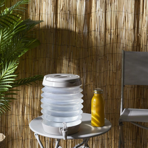 Składany dozownik do napojów Intesi 5,5L z kranikiem na przyjęcie zielony transparentny