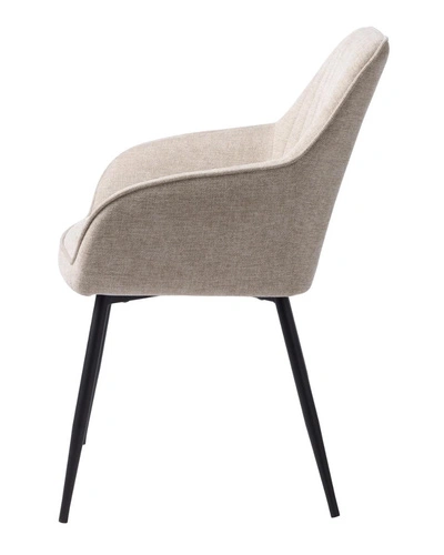 Krzesło Nolan do jadalni tapicerowane z podłokietnikami piaskowe