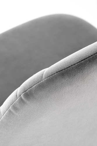 Krzesło tapicerowane welurowe Jeanne szare do jadalni i salonu nowoczesne na czarnych nogach Intesi