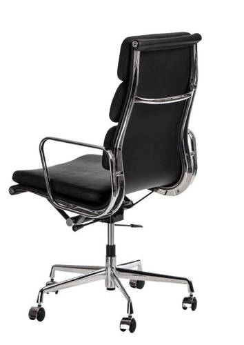 Fotel biurowy ergonomiczny CH2191 PREMIUM inspirowany EA219 skórzany czarny obrotowy z podłokietnikami do biura