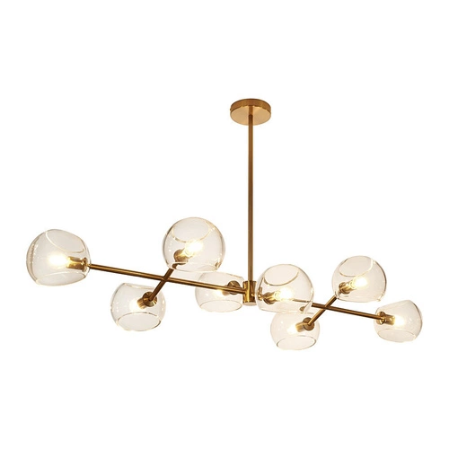 Nowoczesna lampa wisząca COSMIC-8 złota 85 cm do salonu i jadalni szklana