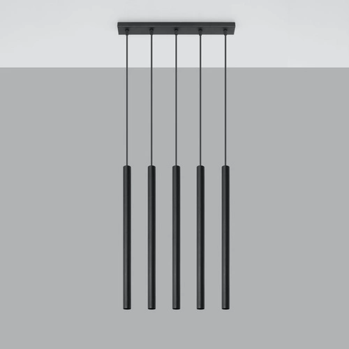 Lampa wisząca Pastelo 5 czarna nowoczesna do salonu i nad stół Sollux Lighting