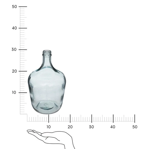 Wazon szklany DemiJohn 30 cm niebieski boho na kwiaty do salonu Atmosphera