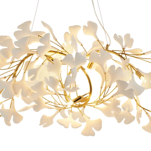 Lampa wisząca BOTANIKA WAVE złota biała 125 cm nowoczesna do jadalni nad stół