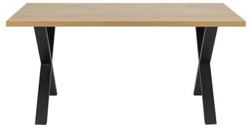 Stół do jadalni Wales Cross 160x90 nowoczesny industrialny drewniany blat czarne nogi Actona