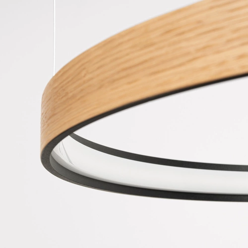 Nowoczesny żyrandol LED RIO_EIK 78 z dębu do salonu i jadalni Thoro 79 cm