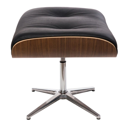 Pufa VIP Exclusive Home czarna skóra naturalna pikowana do salonu i biura nowoczesna D2.DESIGN