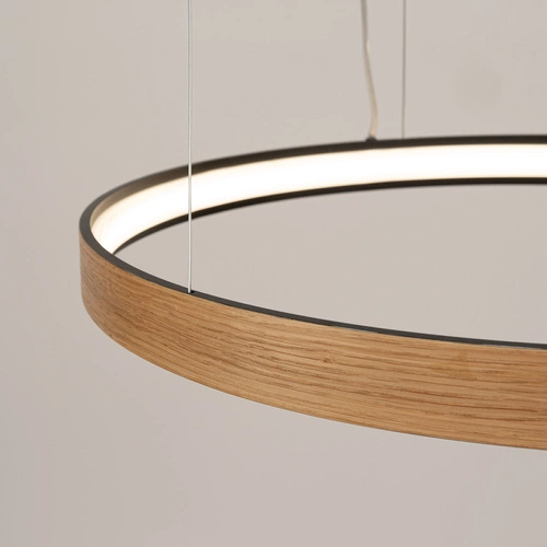 Nowoczesny żyrandol LED RIO_EIK 78 z dębu do salonu i jadalni Thoro 79 cm