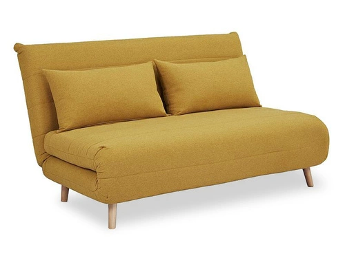 Sofa rozkładana z funkcją spania Arriba 2-osobowa żółta nowoczesna do salonu Intesi