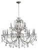 Żyrandol kryształowy glamour Aurora chrom regulowany do salonu i jadalni CANDELLUX 88 cm