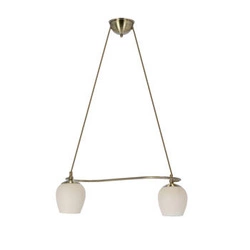 Lampa wisząca Serano patynowy 2x60W E27 klosz kremowy