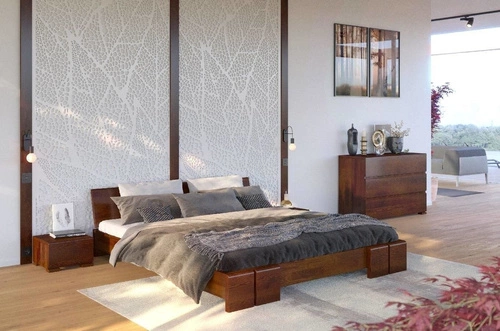 Łóżko drewniane sosnowe Vestre Long 160x220 skandynawskie do sypialni personalizowane