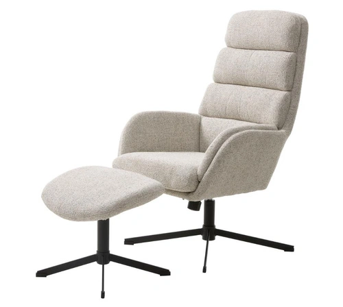 Fotel wypoczynkowy Sifton z podnóżkiem biały nowoczesny do salonu