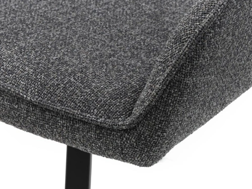 Krzesło do jadalni Alma tapicerowane boucle z podłokietnikami szare