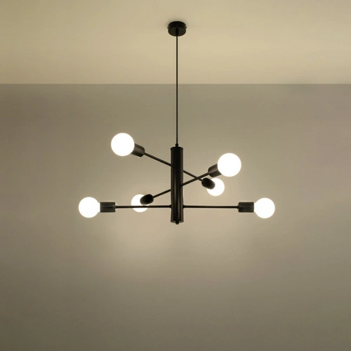 Żyrandol nowoczesny DUOMO 6 czarny metalowy do salonu i jadalni Sollux Lighting