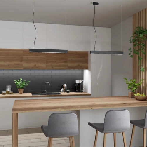 Plafon sufitowy LED Pinne 117 cm szary nowoczesny do kuchni i salonu Thoro