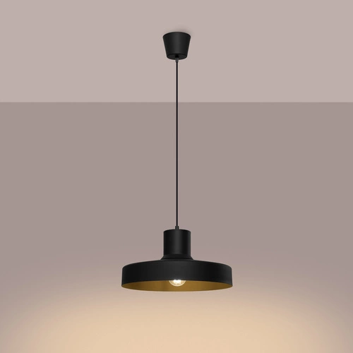 Lampa wisząca BILO czarna nowoczesna metalowa do salonu i kuchni 35 cm SOLLUX