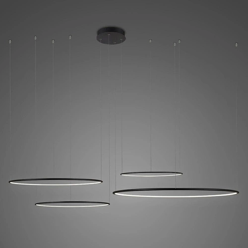 Lampa wisząca Ledowe Okręgi No.4 CO4 100cm 4K ściemnialna czarna