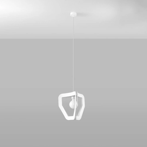 Lampa wisząca Tres biała nowoczesna metalowa do salonu, kuchni lub nad wyspę 33 cm