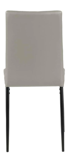 Krzesło tapicerowane Demina Actona do jadalni i salonu ekoskóra beżowe na czarnych nogach