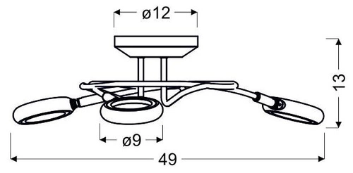 Aurelion plafon LED chrom okrągły 49 cm nowoczesny do salonu i sypialni CANDELLUX