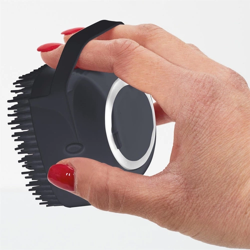 Intesi czarna szczotka do naczyń z pojemnikiem na płyn do naczyń do kuchni