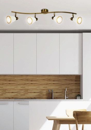 Lampa sufitowa Regent nowoczesna regulowana biała złota do salonu i jadalni 81 cm