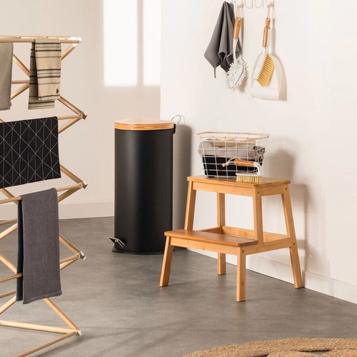 Bambusowy podnóżek ergonomiczny 2-stopniowy 5five simply smart do kuchni i łazienki boho