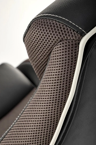 Fotel biurowy ergonomiczny Lamet szary obrotowy z regulacją podłokietników i zagłówkiem do biura