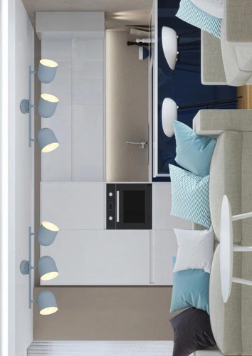 Lampa sufitowa Azuro 3-punktowa szara matowa z ruchomymi kloszami do salonu