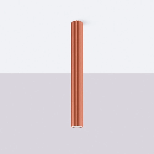 Plafon sufitowy KARBON 60 ochra czerwona do salonu minimalistyczny aluminiowy SOLLUX