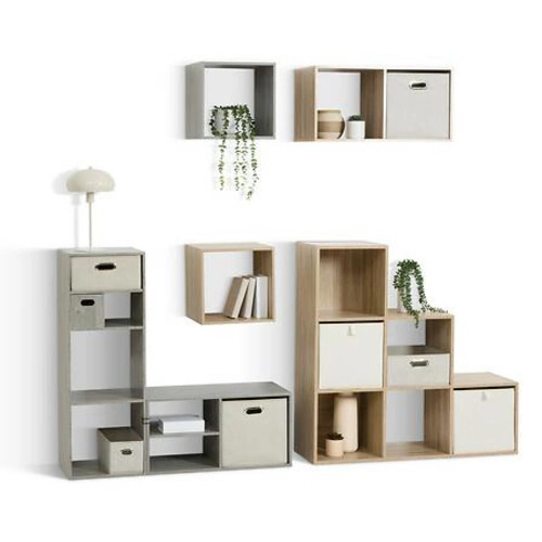 Pudełko materiałowe do regału Poly Arch beżowe 31x31x31cm na zabawki i garderobę 5five