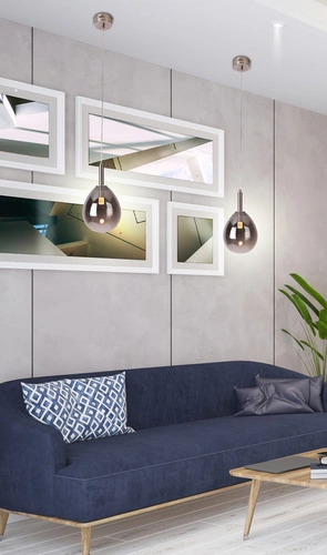 Lampa wisząca kula LED Lukka szklana srebrna do salonu i nad stół nowoczesna Ledea